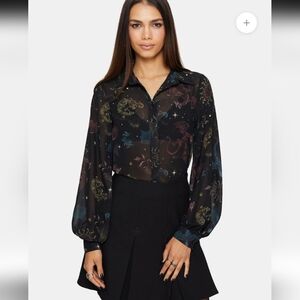 Disturbia 🕸 Pheonix Dragon Chiffon Blouse Sz Us 10